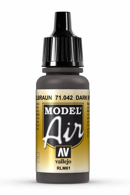 Vallejo Paint - Acrylic Vallejo 71.042 Dark Brown RLM61 Model Air 17ml Bottle