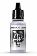 Vallejo Paint - Acrylic Vallejo 71.062 Metallic Aluminum Model Air 17ml Bottle