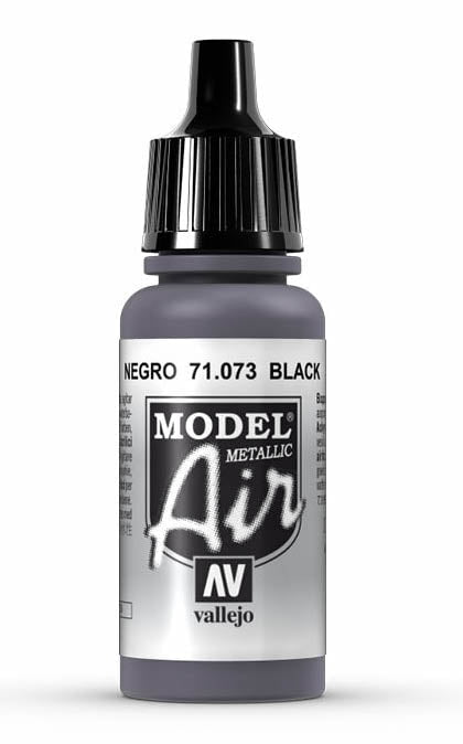 Vallejo Paint - Acrylic Vallejo 71.073 Metallic Black Model Air 17ml Bottle