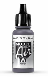 Vallejo Paint - Acrylic Vallejo 71.073 Metallic Black Model Air 17ml Bottle