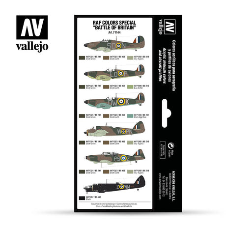 Vallejo Paint - Acrylic Vallejo 71.144 Model Air Acrylic Airbrush Paint RAF Special Battle of Britain 8 Color Set