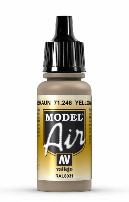Vallejo Paint - Acrylic Vallejo 71.246 Yellow Brown Model Air 17ml Bottle