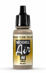 Vallejo Paint - Acrylic Vallejo 71.246 Yellow Brown Model Air 17ml Bottle