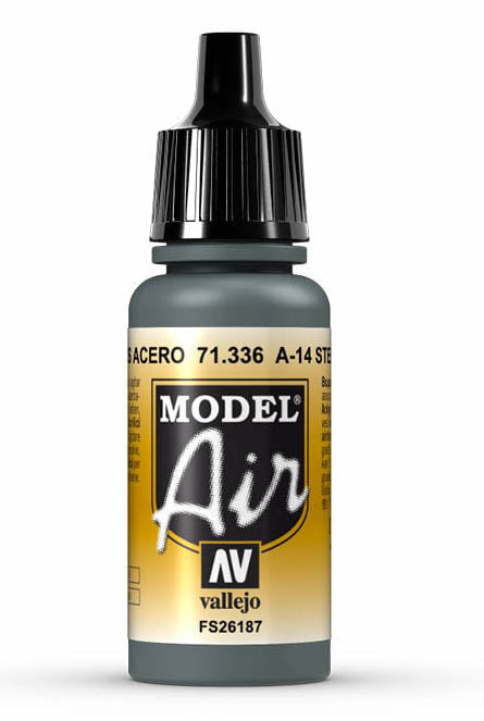 Vallejo Paint - Acrylic Vallejo 71.336 A14 Steel Grey Model Air 17ml Bottle