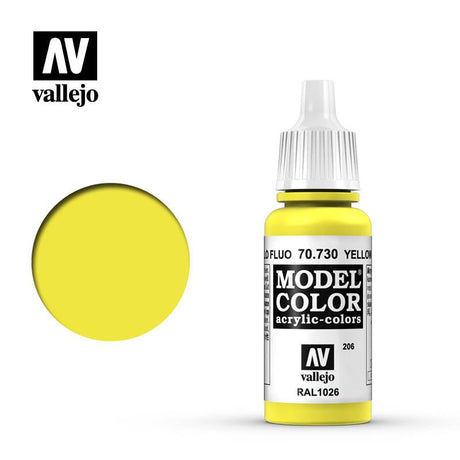Vallejo Paint Vallejo 70730 Model Color 206 Fluorescent Yellow Acrylic Paint 17ml