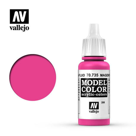 Vallejo Paint Vallejo 70735 Model Color 208 Fluorescent Magenta Acrylic Paint 17ml