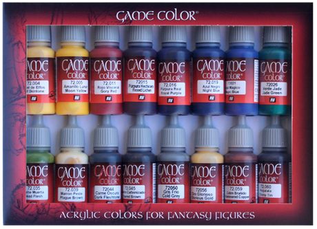 Vallejo PAINTS Vallejo Acrylic 17ml Bottle Advanced Game Color Paint Set (16 Colors)