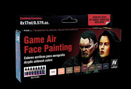 Vallejo PAINTS Vallejo Acrylic 17ml Bottle Face Painting (Male & Female) Game Air Paint Set (8 Colors)