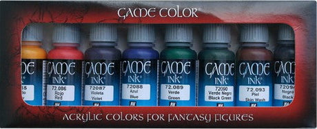Vallejo PAINTS Vallejo Acrylic 17ml Bottle Inks Game Color Paint Set (8 Colors)