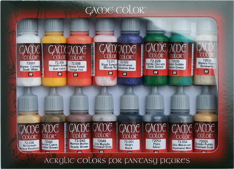 Vallejo PAINTS Vallejo Acrylic 17ml Bottle Introduction Game Color Paint Set (16 Colors)