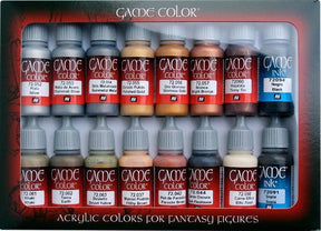 Vallejo PAINTS Vallejo Acrylic 17ml Bottle Leather & Metal Game Color Paint Set (16 Colors)