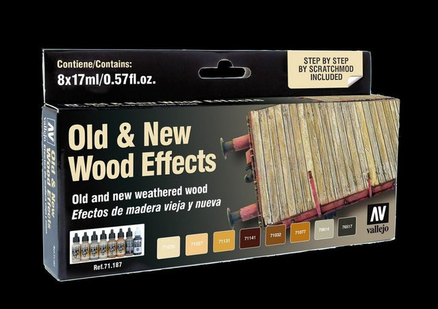 Vallejo PAINTS Vallejo Acrylic 17ml  Bottle Old & New Wood Effects Model Air Paint Set (8 Colors)
