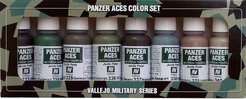 Vallejo PAINTS Vallejo Acrylic 17ml  Bottle Panzer Aces Paint Set #5 (8 Colors: #333-340)
