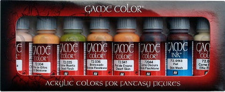 Vallejo PAINTS Vallejo Acrylic 17ml  Bottle Skin Tones Game Color Paint Set (8 Colors)