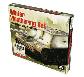 Vallejo PAINTS Vallejo Acrylic 17ml  Bottle Winter Weathering Pro Model Color Paint Set (8 Colors & 35ml Sandy Paste)