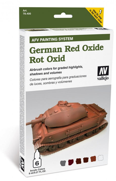 Vallejo PAINTS Vallejo Acrylic 8ml Bottle German Red Oxide AFV Paint Set (6 Colors)