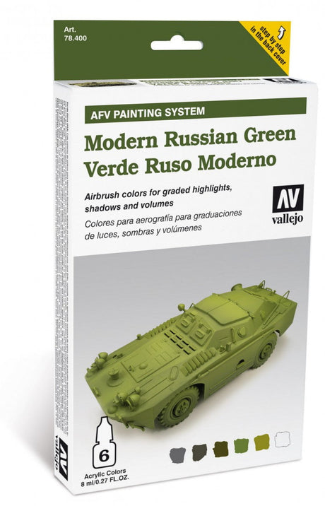 Vallejo PAINTS Vallejo Acrylic 8ml Bottle Modern Russian Green AFV Paint Set (6 Colors)