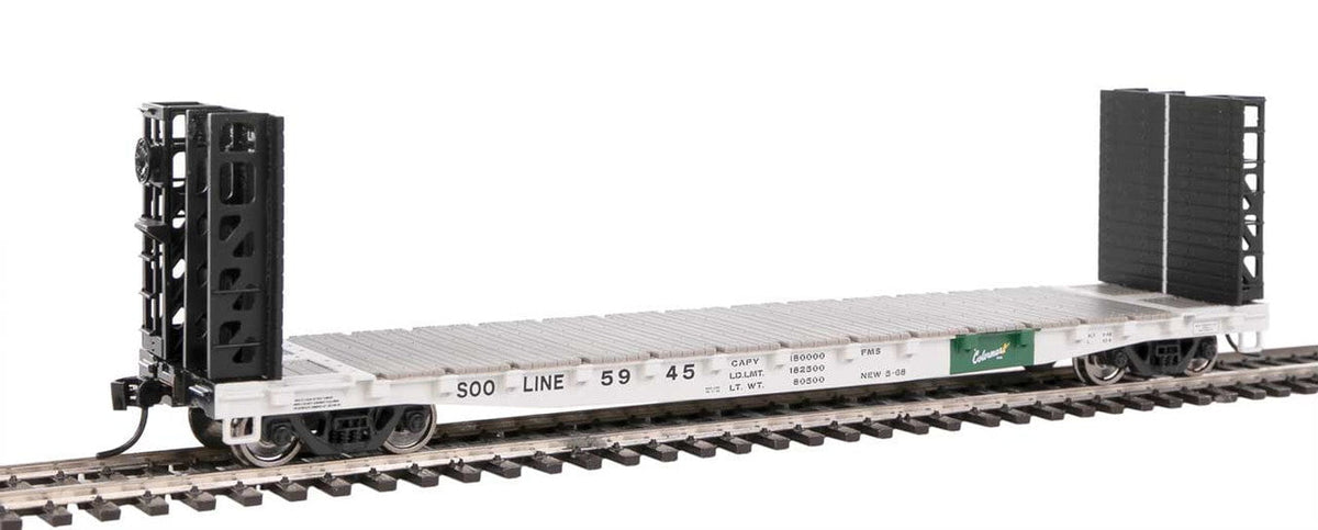 Walthers Walthers 5915 53' GSC Bulkhead Flatcar SOO - Soo Line #5945 (white, black, green) HO Scale 910-5915
