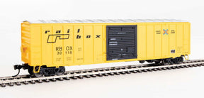 Walthers Walthers 910-1865 50' ACF Exterior Post Boxcar Railbox #30116 (yellow, Black Door; Small Logo, Slogan) HO Scale