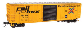 Walthers Walthers 910-1894 50' ACF Exterior Post Boxcar Railbox RBOX #10370 (yellow, black, red, blue) HO Scale