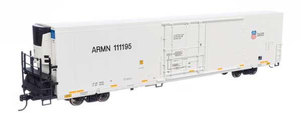 Walthers Walthers 910-4133 72' Modern Refrigerator Boxcar UP Union Pacific ARMN #111195 white, high reporting mark, shield & slogan HO Scale