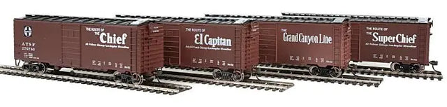 Walthers Walthers 910-51402 40' PS-1 Santa Fe Slogan Boxcar Set #3 4-Pack HO Scale
