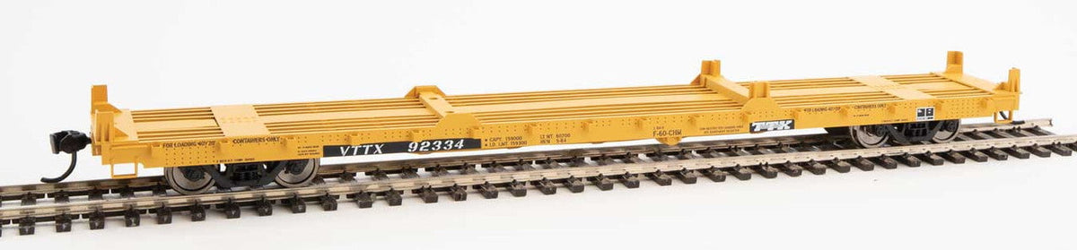 Walthers Walthers 910-5386 60' Pullman-Standard Flatcar TTX VTTX #92334 (20' and 40' container loading) HO Scale