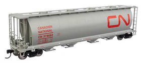 Walthers Walthers 910-7879 CN Canadian National #378662 (gray, red; English & French name, round hatches) 59' Cylindrical Hopper HO Scale