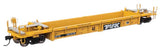 Walthers Walthers 910-8438 Thrall Rebuilt 40' Well Car TTX DTTX #747375 - large black & white TTX logo w/yellow conspicuity stripes HO Scale
