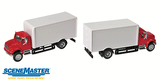 Walthers Walthers 949-11291 International 4900 Single-Axle Box Van Red Cab, White Body - Assembled HO Scale SceneMaster