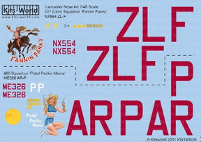 Warbird Decals DECALS Warbird Decals 1/48 Avro Lancaster Fannin Fanny, Pistol Packin Mama