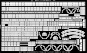 White Ensign Details DETAIL PARTS White Ensign Details 1/200 Bismarck Railings for TSM Detail Set