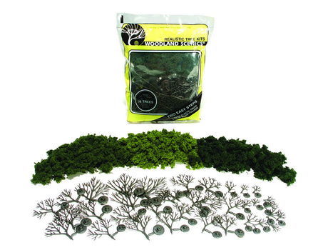 Woodland Scenics Woodland Scenics 1101 Tree Kit 3/4''-3'' Green Deciduous 36/pk