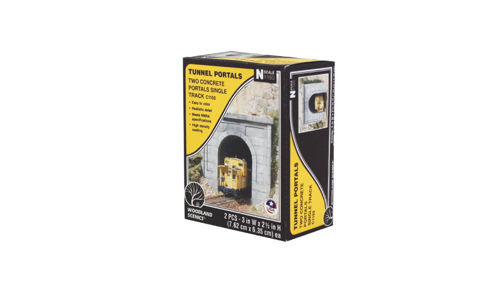 Woodland Scenics Woodland Scenics 1152 N Single Concrete Portal / 2pk