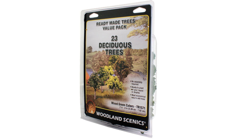Woodland Scenics Woodland Scenics 1571 Bulk Trees 2''-3'' Mixed Green / 23pc