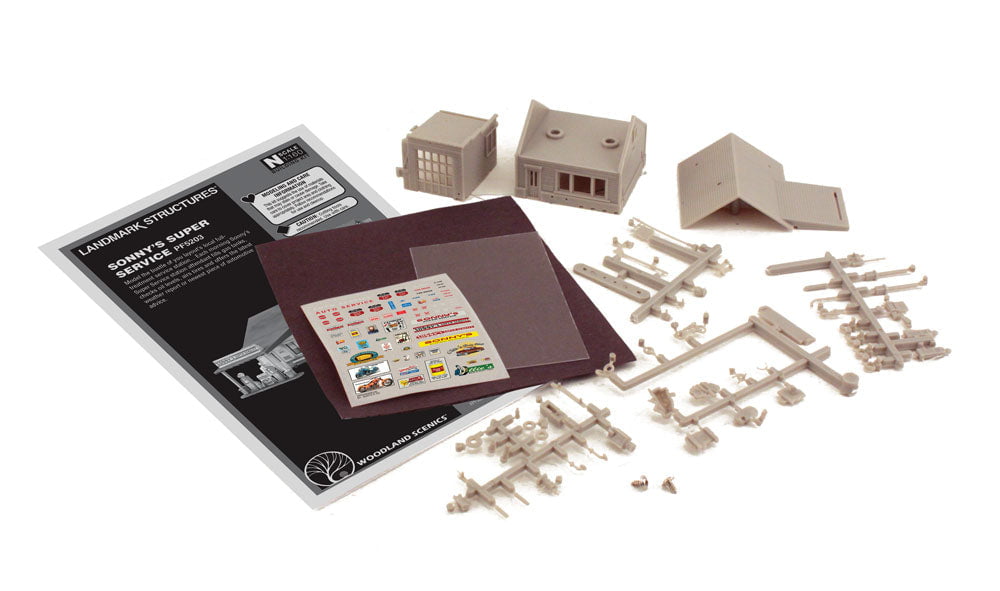 Woodland Scenics Woodland Scenics 5203 N Scale Pre-Fab Sonny's Super Service Kit DPM Kit