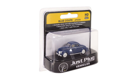 Woodland Scenics Woodland Scenics 5598 HO Scale Blue Coupe Just Plug Vehicle
