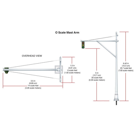 Woodland Scenics Woodland Scenics 5666 O Scale Mast Arm Traffic Lights