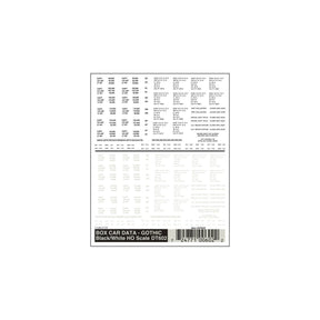 Woodland Scenics Woodland Scenics 602 Boxcar Data Gothic/black & white