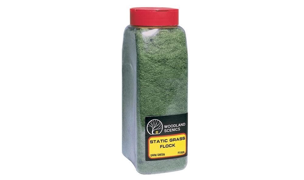 Woodland Scenics Woodland Scenics 636 Flock Static Grass/Dark Green