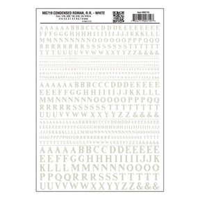 Woodland Scenics Woodland Scenics 719 Condensed RR Roman Letters / White