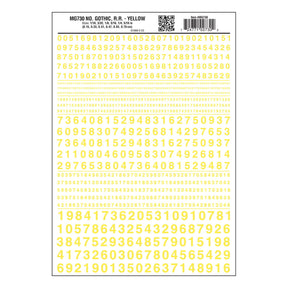 Woodland Scenics Woodland Scenics 730 RR Gothic Numbers / Yellow