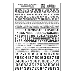Woodland Scenics Woodland Scenics 746 USA Gothic Numbers / Black
