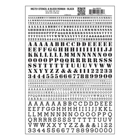 Woodland Scenics Woodland Scenics 751 Stencil Roman Letters / Black