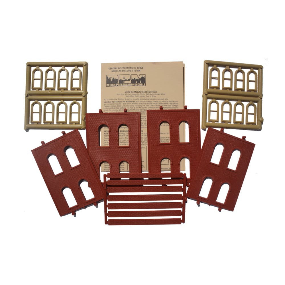 Woodland Scenics Woodland Scenics HO Scale DPM 2-Story Wall Arched 4-Windows