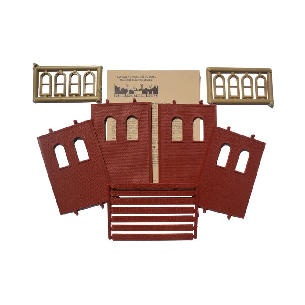 Woodland Scenics Woodland Scenics HO Scale DPM 2-Story Wall Arched Upper 2-Windows