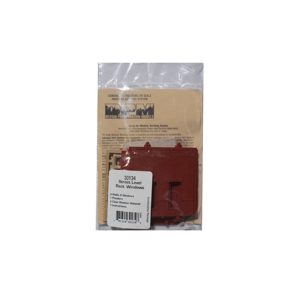 Woodland Scenics Woodland Scenics HO Scale DPM Street Level Wall Small Rectangular Windows