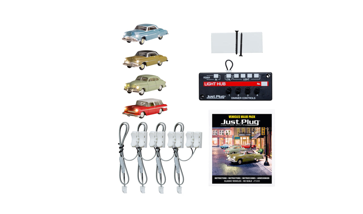 Woodland Scenics Woodland Scenics HO Scale Just Plug Classic Vehicle Value Pack
