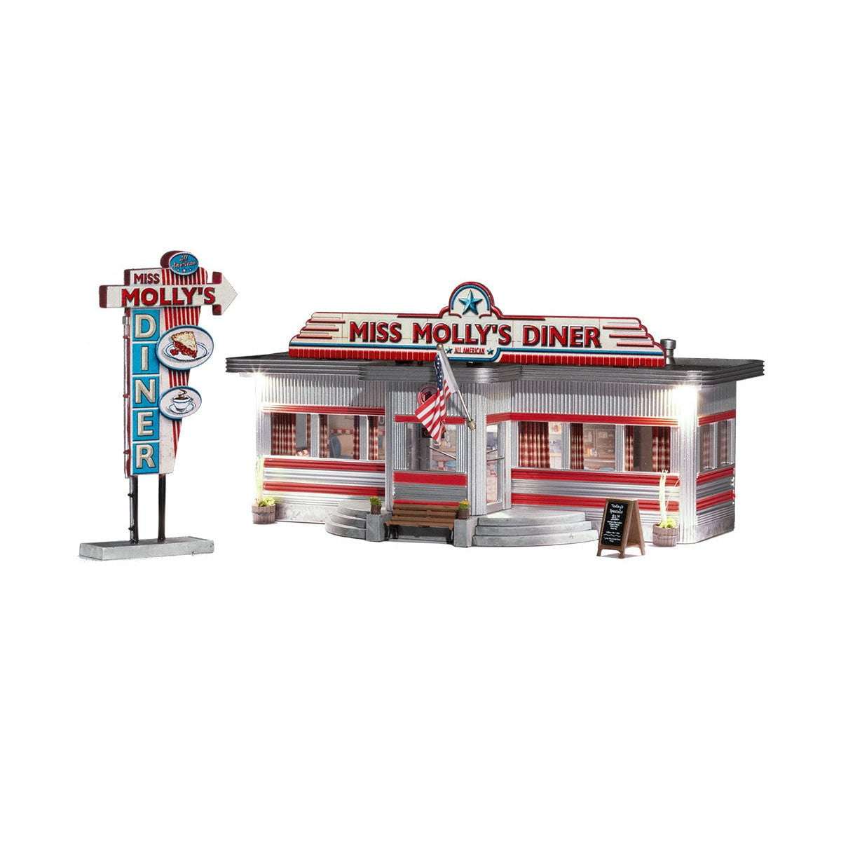 Woodland Scenics Woodland Scenics N Scale Miss Molly’s Diner Built and Ready