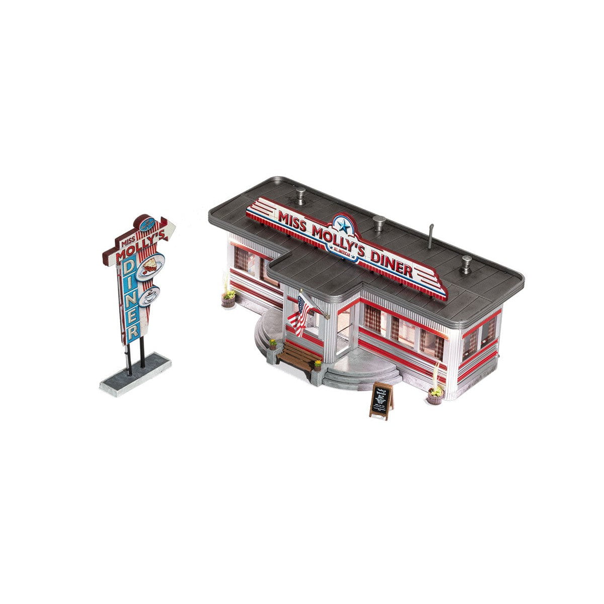 Woodland Scenics Woodland Scenics N Scale Miss Molly’s Diner Built and Ready